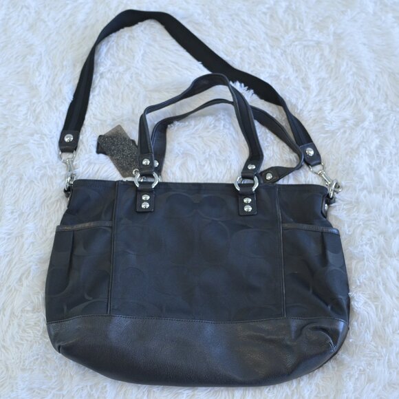 Coach Poppy Signature Book Tote Black Red Lining F0920-14364 - Picture 4 of 8